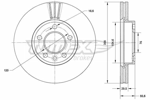 Brzdový kotúč TOMEX Brakes